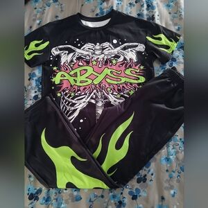 NEW Boys Black And Green Graphic Set